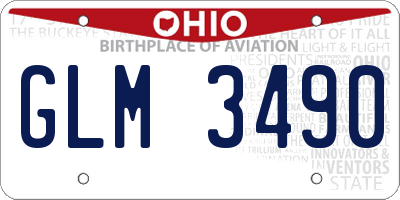 OH license plate GLM3490