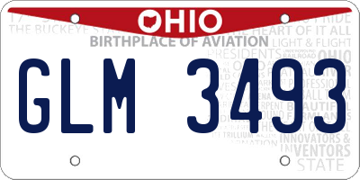 OH license plate GLM3493