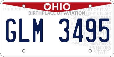 OH license plate GLM3495