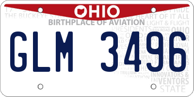 OH license plate GLM3496