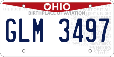 OH license plate GLM3497