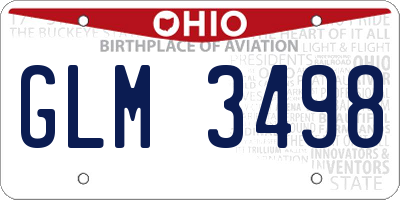 OH license plate GLM3498