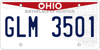 OH license plate GLM3501