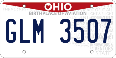 OH license plate GLM3507
