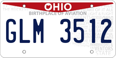 OH license plate GLM3512