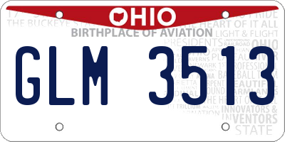 OH license plate GLM3513