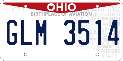 OH license plate GLM3514