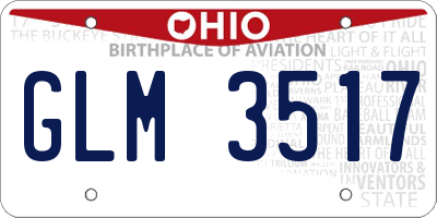 OH license plate GLM3517