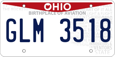 OH license plate GLM3518