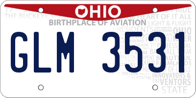 OH license plate GLM3531