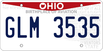 OH license plate GLM3535