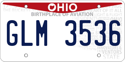 OH license plate GLM3536