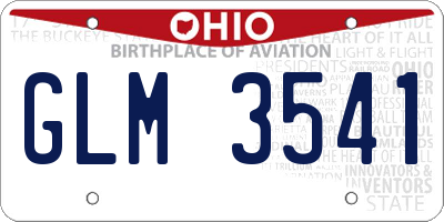OH license plate GLM3541