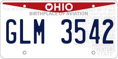 OH license plate GLM3542