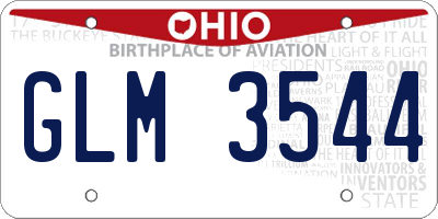 OH license plate GLM3544