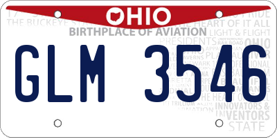 OH license plate GLM3546