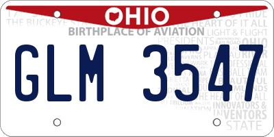 OH license plate GLM3547