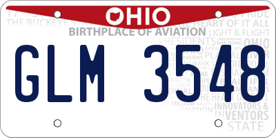 OH license plate GLM3548