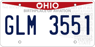 OH license plate GLM3551