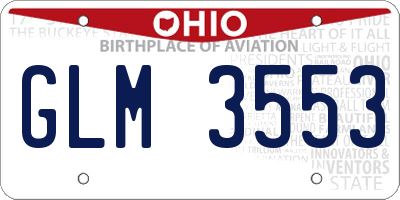 OH license plate GLM3553