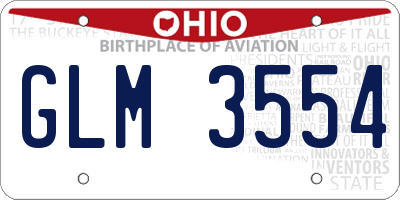 OH license plate GLM3554