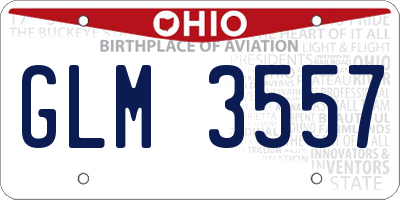 OH license plate GLM3557
