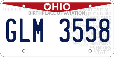 OH license plate GLM3558