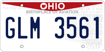 OH license plate GLM3561