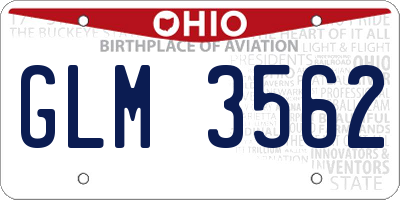 OH license plate GLM3562