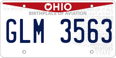 OH license plate GLM3563