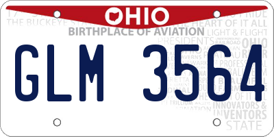 OH license plate GLM3564