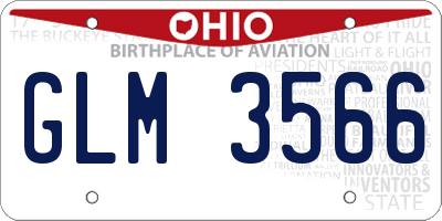 OH license plate GLM3566