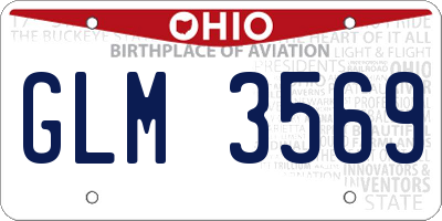 OH license plate GLM3569