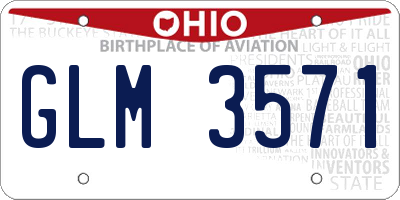 OH license plate GLM3571