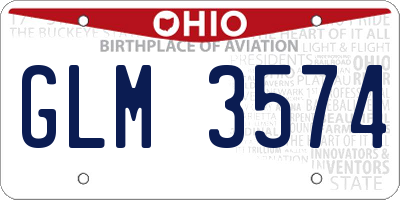 OH license plate GLM3574