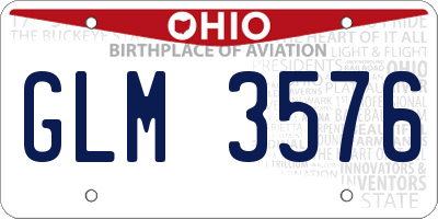 OH license plate GLM3576