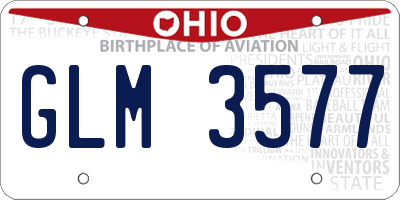 OH license plate GLM3577