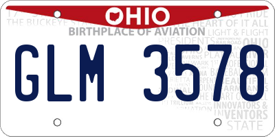 OH license plate GLM3578