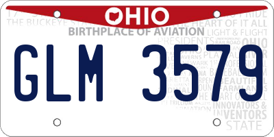 OH license plate GLM3579