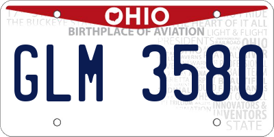 OH license plate GLM3580