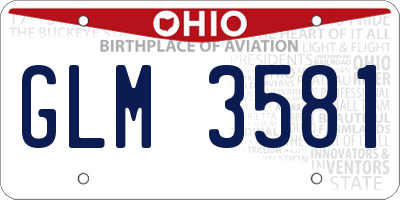 OH license plate GLM3581