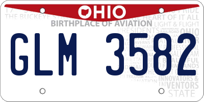 OH license plate GLM3582