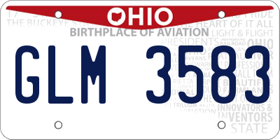 OH license plate GLM3583