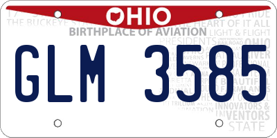 OH license plate GLM3585