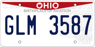 OH license plate GLM3587
