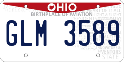 OH license plate GLM3589