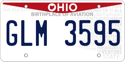 OH license plate GLM3595
