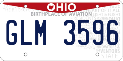 OH license plate GLM3596
