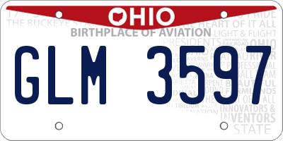 OH license plate GLM3597