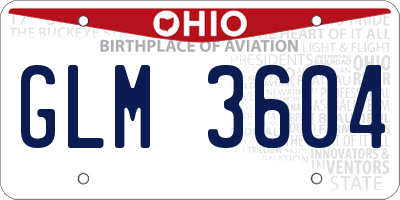 OH license plate GLM3604